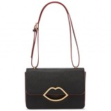 Lulu Guinness Black Crosshatched Leather Small Edie
