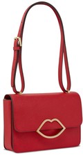 Lulu Guinness Red Crosshatched Leather Small Edie