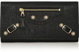 Black textured-leather (Lamb)- Zip fastening along top and sides