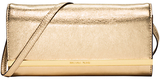 MICHAEL Michael Kors Lana Leather Clutch Bag Pale Gold