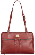 Modalu Pippa Leather Shoulder Handbag, Raspberry