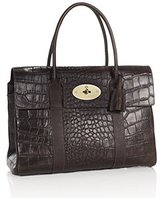 Mulberry Chocolate Printed Leather Bayswater Bag