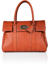 MULBERRY Cinnamon Silky Snake Print Leather Bayswater Bag