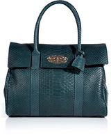 MULBERRY Petrol Silky Snake Print Leather Bayswater Bag