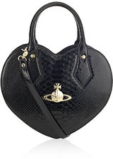 Vivienne Westwood Frilly Snake-Print Heart Handbag