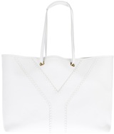 White 'Neo Double' shopper tote from Saint Laurent featuring a...