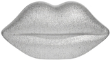 Lulu Guinness Perspex Lips Clutch Handbag, Silver