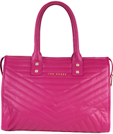 Ted Baker Astuun Quilted Leather Tote Handbag, Deep pink