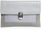Balenciaga Exotic skins and butter soft leather make an ultra sleek combination this Padlock clutch from Balenciaga offering a sophisticated companion to androgynous evening dressing.