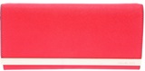Mandarin red grained leather long clutch from Michel Michel Ko...