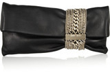 Jimmy Choo Chandra chain-embellished leather clutch