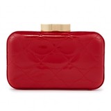 Lulu Guinness Red Quilted Lips Patent Fifi Clutch